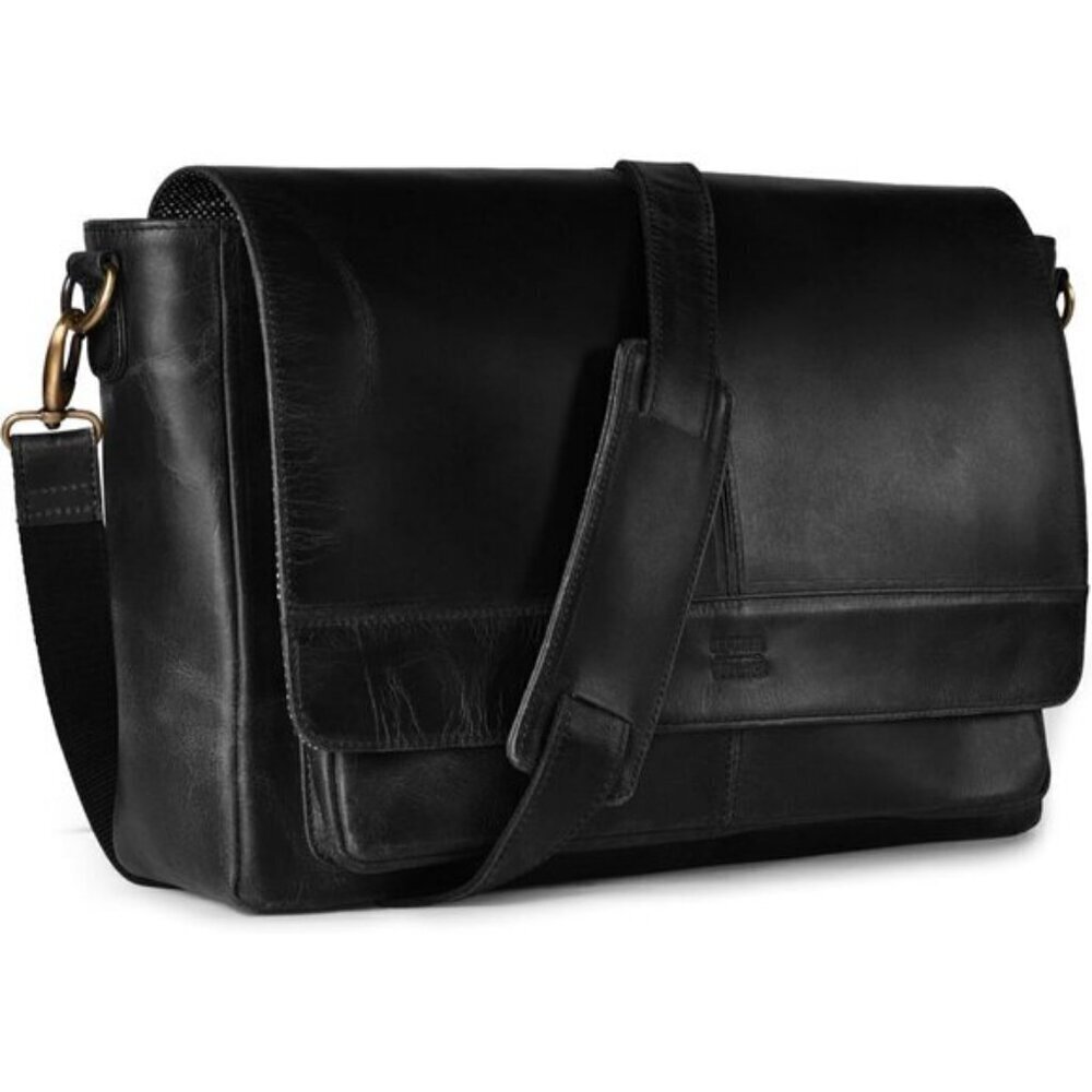 ⚡Leather Village Men & Women Black Vintage Leather Messenger Handmade Bag